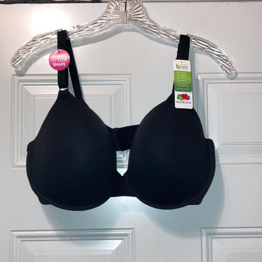 Fruit‎ of the Loom Black Smooth T-Shirt Bra XL NWT